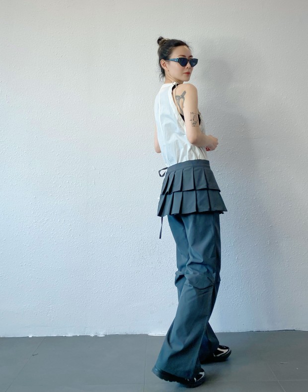 Grey Double Layer Pants #250416
